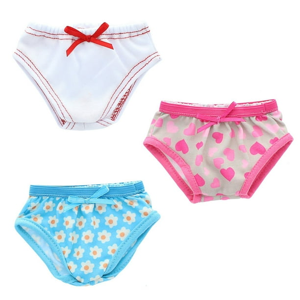 3 Pack Pink White & Purple Panties Underwear Set fit 18" American Girl Size Doll